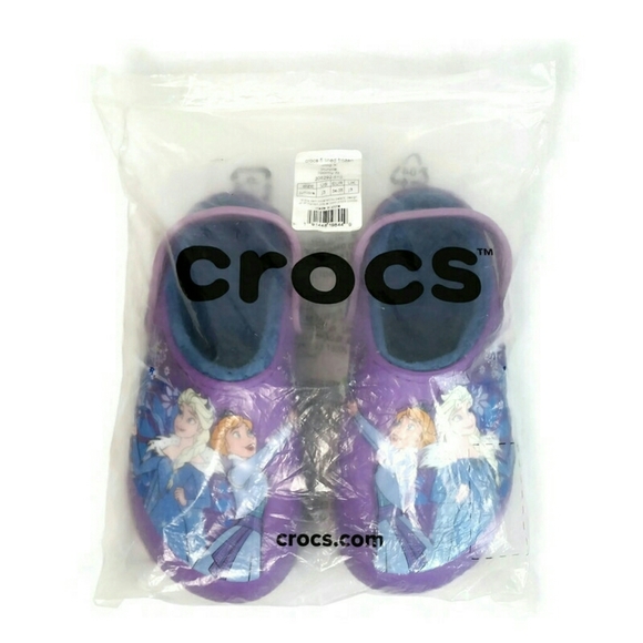 Crocs Girls Fun Lab Lined Frozen Anna Elsa Clog j3 - Picture 9 of 12